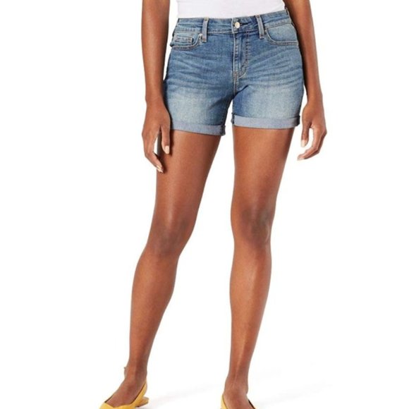 Womens Signature by Levi Strauss Mid Rise Denim Shorts Plus Size 24 NWT 5" insea - Picture 4 of 4